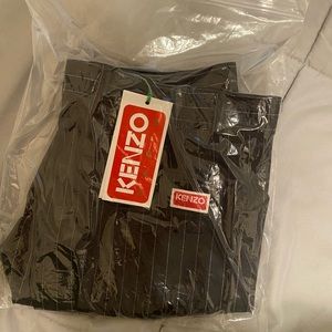 KENZO Paris, 32 waist, black and silver pinstriped pants